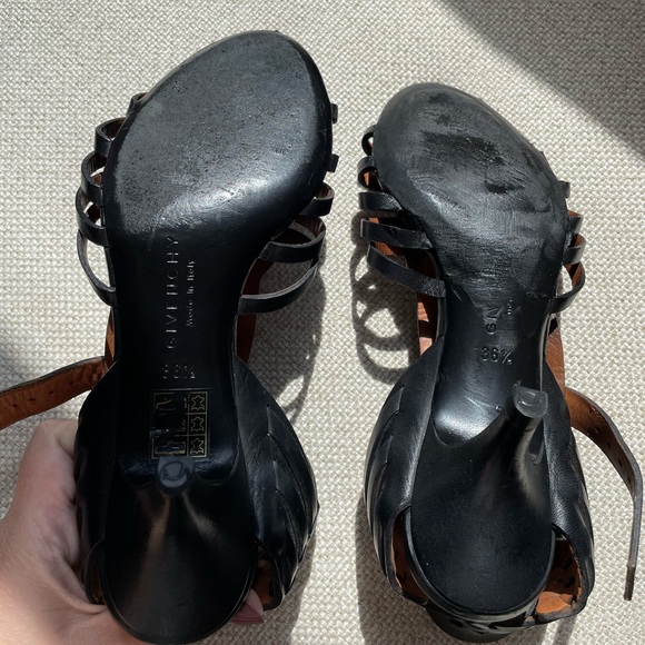 Givenchy Cage Heel Size 36.5 Black Open Shoe Bootie look. Ankle strap. - Picture 13 of 15